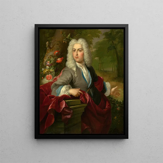 Portret mężczyzny - Krąg Arnolda Boonena — oprawiony obraz na ścianie