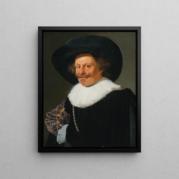 Portret szlachcica - Krąg Fransa Halsa — oprawiony obraz na ścianie