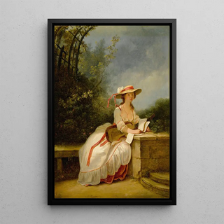 Circle of JeanFrdric Schall - A Lady Seated In a Garden With a Guitar And Music.webp