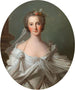 Portret eleganckiej damy w perłowej sukni - Krąg Jean-Marc Nattier — widok dzieła