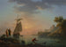 Port śródziemnomorski o zachodzie słońca z rybakiem na pierwszym planie - Claude-Joseph Vernet — widok dzieła