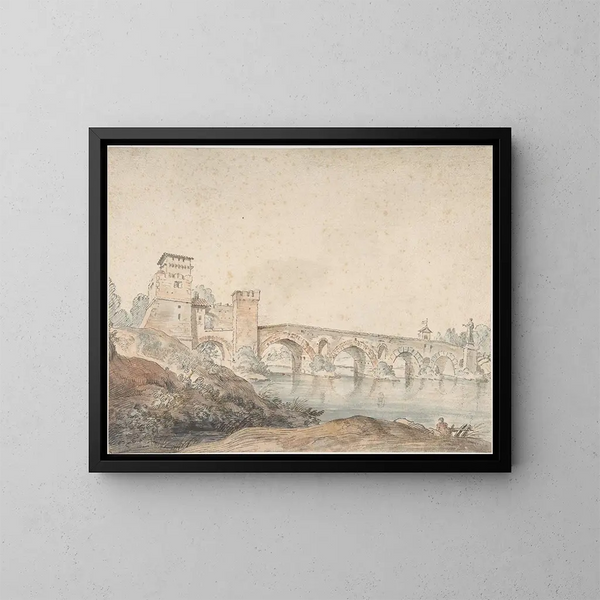 Pont Molle, Rzym - Claude-Joseph Vernet — oprawiony obraz na ścianie