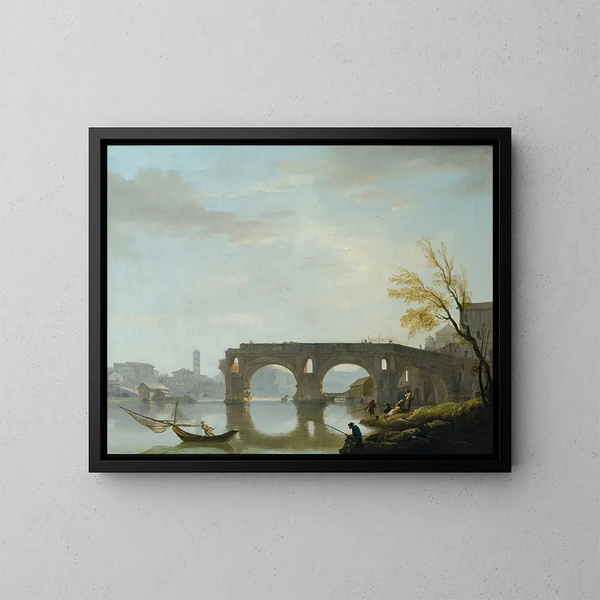 Widok na Ponte Rotto w Rzymie - Claude-Joseph Vernet — oprawiony obraz na ścianie