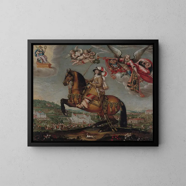 portretu konnego Alberte Barbe d'Erncourt, dama z Saint-Balmont (1607-1660) - Claude Druet — oprawiony obraz na ścianie