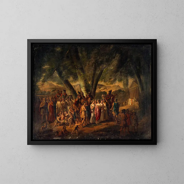 Procesja antyczna zmierzająca w kierunku świątyni - Claude Joseph Vernet — oprawiony obraz na ścianie