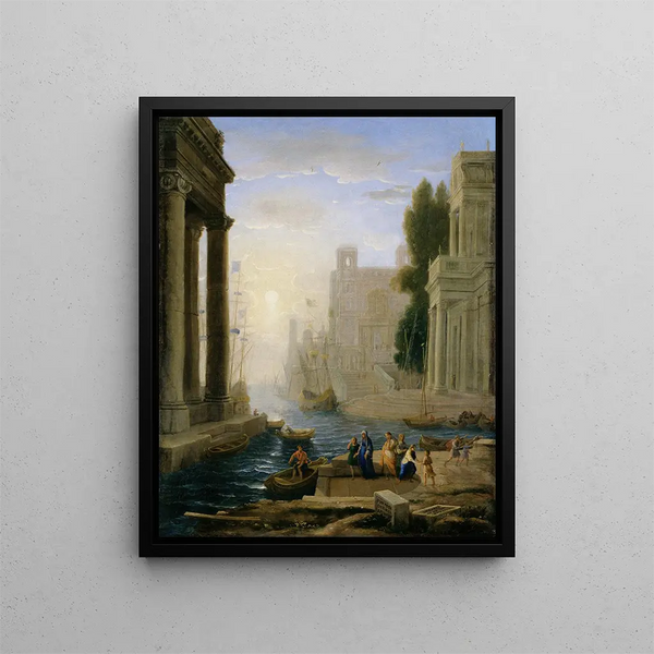Embarquement de Sainte Paule - Claude Lorrain — oprawiony obraz na ścianie