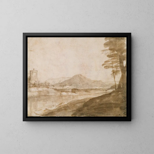 pejzażowy - Claude Lorrain — oprawiony obraz na ścianie