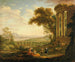 pejzaż z satyrem i nimfą - Claude Lorrain — widok dzieła