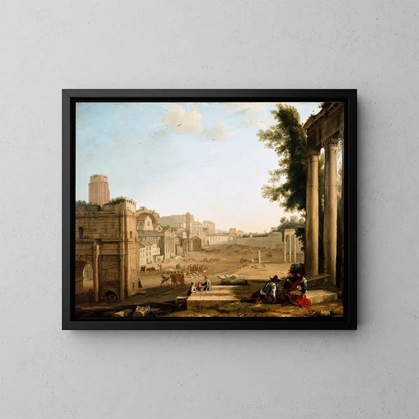 Le Campo Vaccino à Rome - Claude Lorrain — oprawiony obraz na ścianie