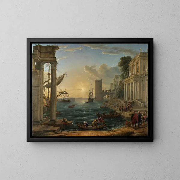 L'Embarquement de la Reine de Saba - Claude Lorrain — oprawiony obraz na ścianie