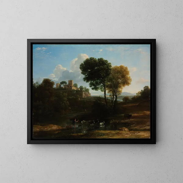 Villa w wiejskiej okolicy Rzymskiej - Claude Lorrain — oprawiony obraz na ścianie