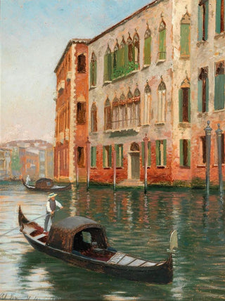 Claus Adolf HeinrichHansen - Venice A Scene on a Canal.webp