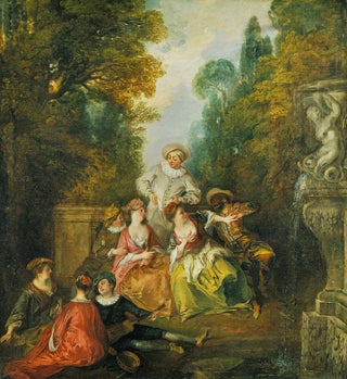 Comédiens Italiens près d'une Fontaine - Nicolas Lancret