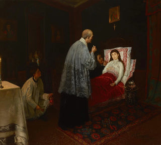 Communion d'une femme malade - Wincenty Trojanowski