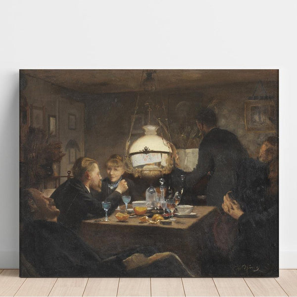 Reprodukcja obrazu Towarzystwo przy świetle wieczoru - Laurits Andersen Ring