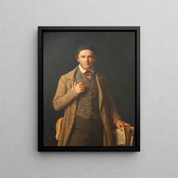 Portret Gottlieba Bindesbølla - Constantin Hansen — oprawiony obraz na ścianie