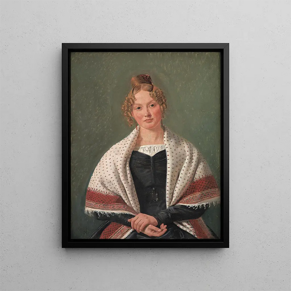 Portret Hanne Wanscher z domu Wegener - Constantin Hansen — oprawiony obraz na ścianie