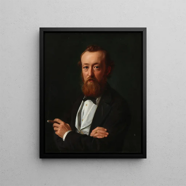 Portret żeglarza, późniejszego konsula w Bangkoku, Frederika Købke - Constantin Hansen — oprawiony obraz na ścianie