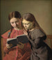 Les sœurs artistes Signe et Henriette lisant un livre - Constantin Hansen — widok dzieła