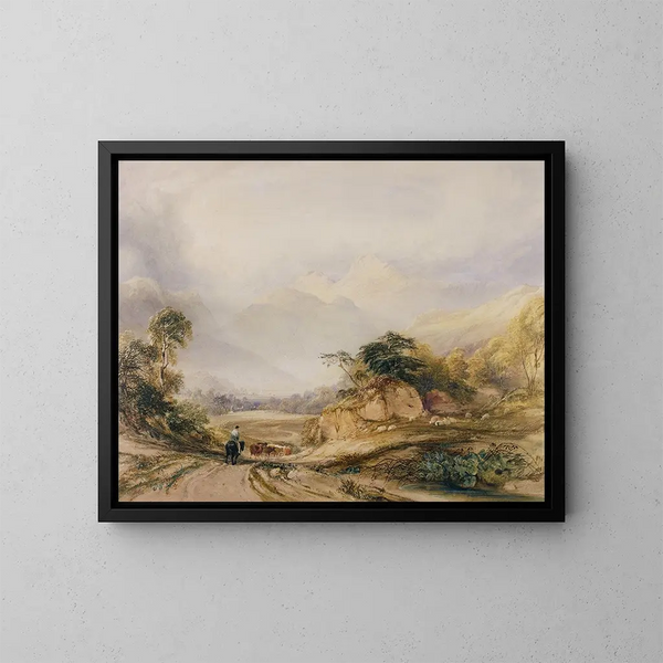 Les Pikes de Langdale - Copley Fielding — oprawiony obraz na ścianie