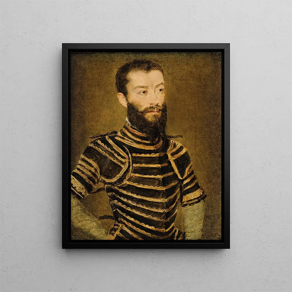 Portret mężczyzny w zbroi - Corneille de Lyon — oprawiony obraz na ścianie