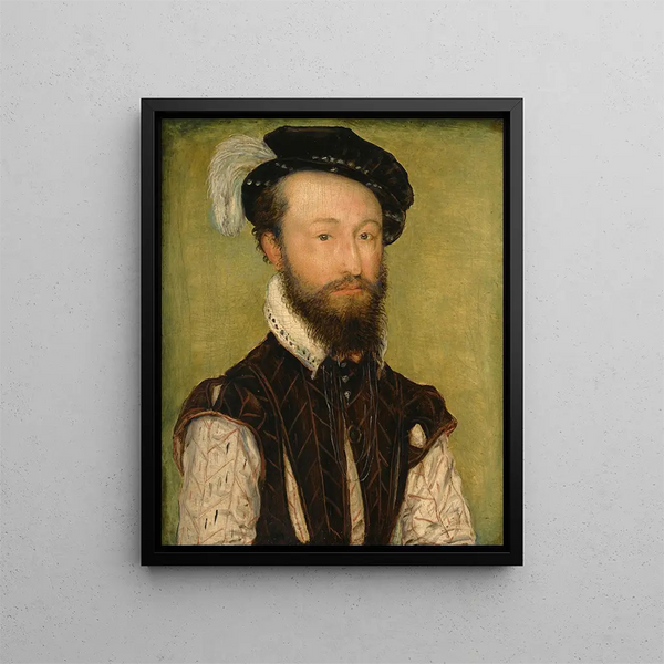 Portret mężczyzny - Corneille de Lyon — oprawiony obraz na ścianie