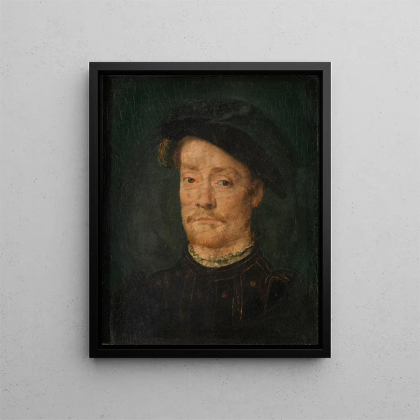 Portret mężczyzny (konflikt o spadek) - Corneille de Lyon — oprawiony obraz na ścianie