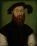 Portret mężczyzny w kapeluszu z czarnymi piórami - Corneille de Lyon — widok dzieła