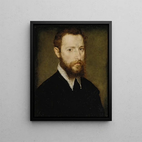 Portret mężczyzny z ostrym kołnierzem - Corneille de Lyon — oprawiony obraz na ścianie