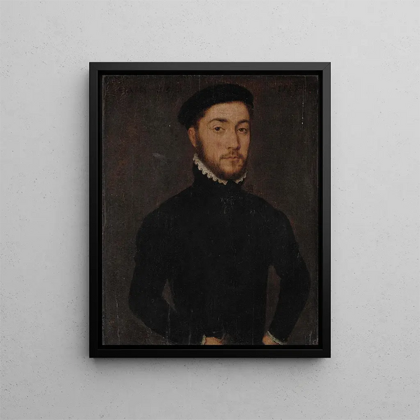 Portret dżentelmena (Konflikt przypadku) - Corneille de Lyon — oprawiony obraz na ścianie