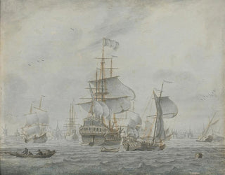 Cornelis Bouwmeester - Shipping In A Gusty Breeze.webp