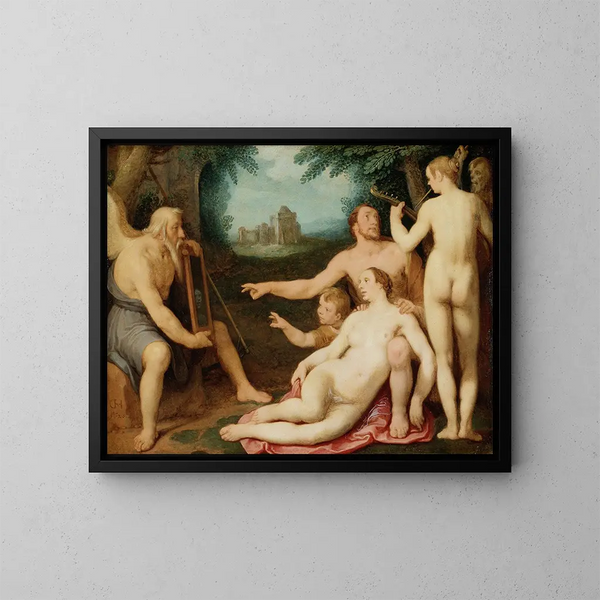 Le Miroir du Temps - Cornelis Cornelisz van Haarlem — oprawiony obraz na ścianie