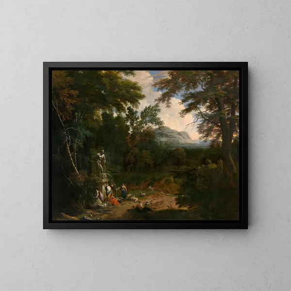 pejzażowy - Cornelis Huysmans — oprawiony obraz na ścianie