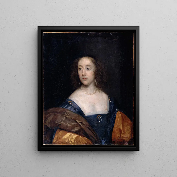 Portret damy w niebieskim - Cornelis Jonson van Ceulen — oprawiony obraz na ścianie