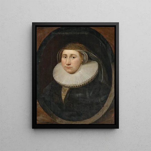 Portret kobiety, tradycyjnie identyfikowany jako Cornelia Huysmans - Cornelis Jonson van Ceulen — oprawiony obraz na ścianie