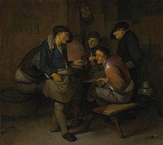 Sześciu chłopów w wnętrzu - Cornelis Pietersz Bega — widok dzieła