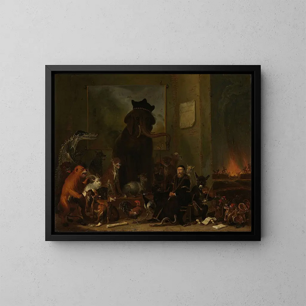 Satira na proces Johana van Oldenbarneveldt - Cornelis Saftleven — oprawiony obraz na ścianie