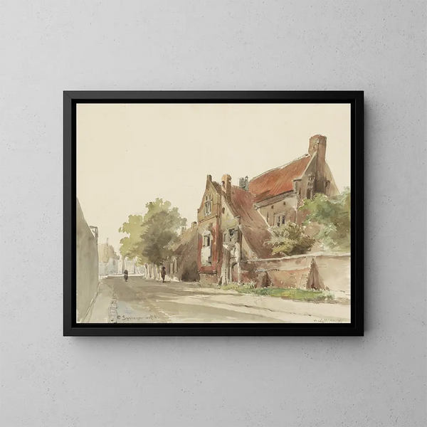 L'ancien hospice de Hasselt - Cornelis Springer — oprawiony obraz na ścianie