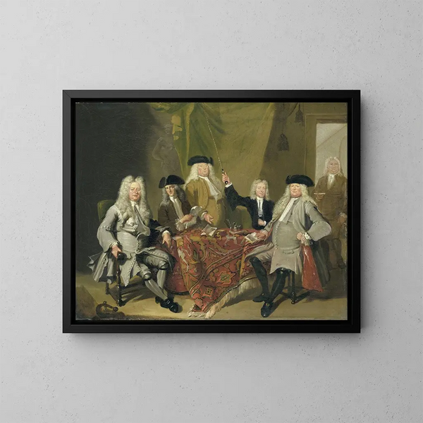 Inspektorów Collegium Medicum w Amsterdamie 1724 - Cornelis Troost — oprawiony obraz na ścianie