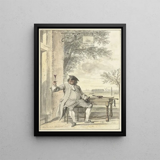 Cornelis Troost - Rustende wandelaar voor de herberg De Mosse Knip.webp