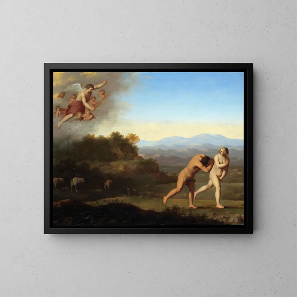 L'Expulsion du paradis - Cornelis van Poelenburch — oprawiony obraz na ścianie