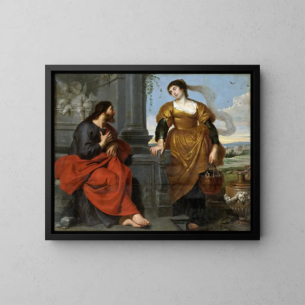 Chrystus i kobieta z Samarii - Cornelis de Vos — oprawiony obraz na ścianie
