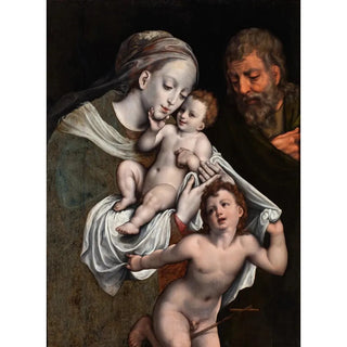 Cornelis van Cleve - The Holy Family with the Infant St John.webp