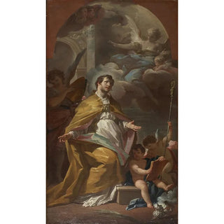 Corrado Giaquinto - Bishop Saint in Prayer.webp