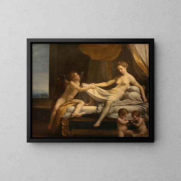Danaé - Correggio — oprawiony obraz na ścianie