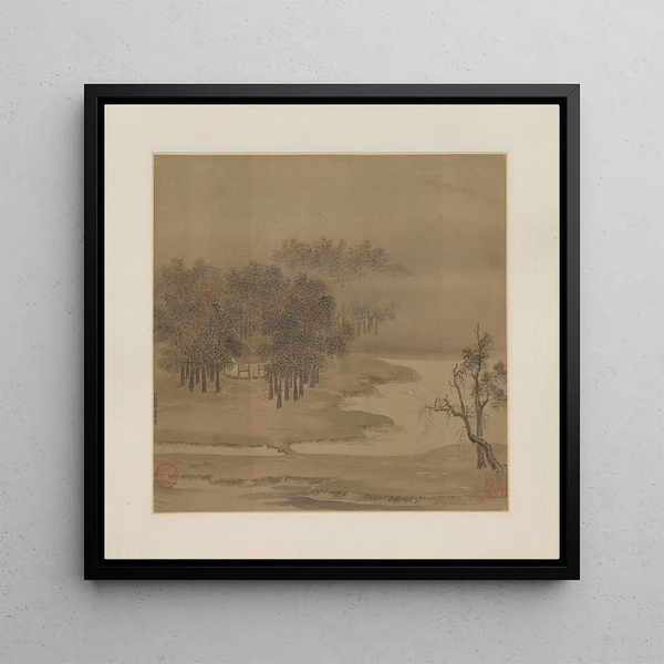 Cottages dans un bosquet brumeux en automne - Li Anzhong