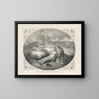 Anioły pola bitwy - Currier & Ives — oprawiony obraz na ścianie