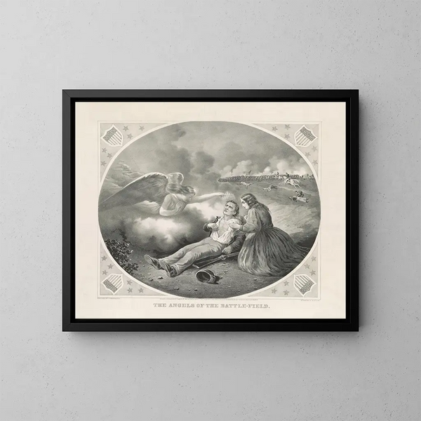 Anioły pola bitwy - Currier & Ives — oprawiony obraz na ścianie