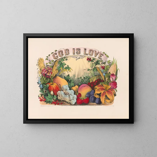 Bóg jest miłością - Currier & Ives — oprawiony obraz na ścianie