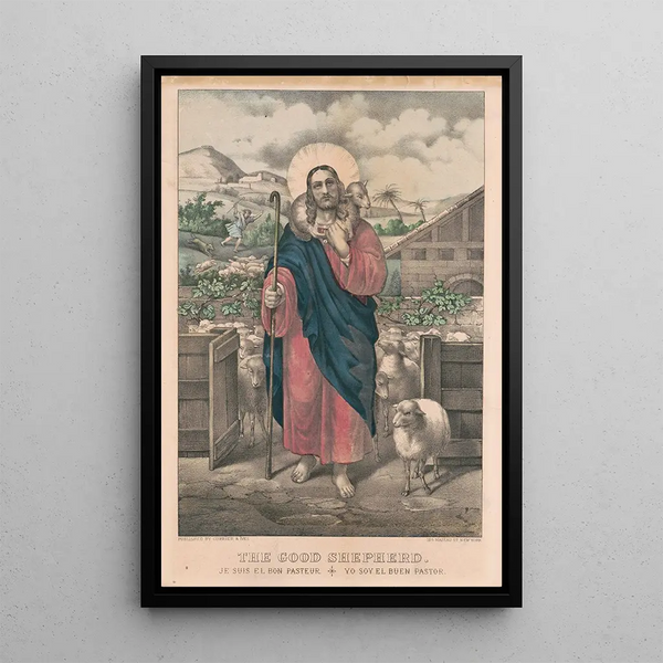 Reprodukcja obrazu Bon pasteur Jestem dobrym pasterzem - Currier & Ives